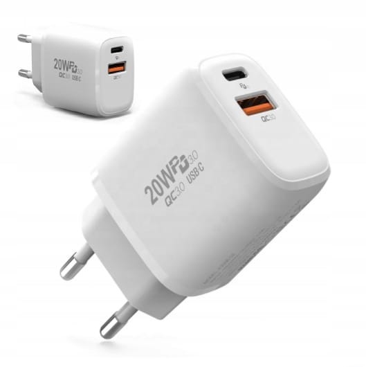 ŁADOWARKA USB TYP C KOSTKA SZYBKIE ŁADOWANIE 20W - zdjęcie 1