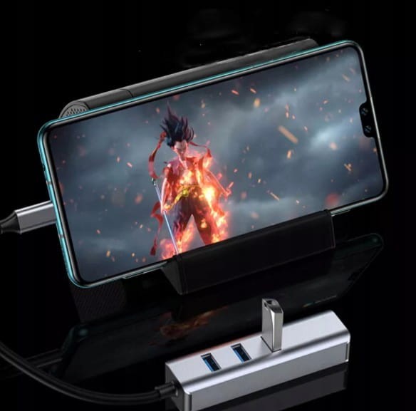 Adapter Karta Sieciowa HUB USB-C Ethernet Gigabit 1000 Mbps LAN RJ45 3x USB 3.0 BYL-2013U - zdjęcie 4