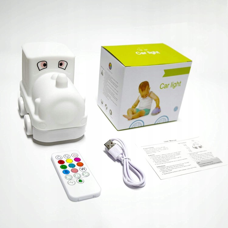LAMPKA NOCNA DZIECI POCIĄG CIUCHCIA LED SILIKONOWA - zdjęcie 4
