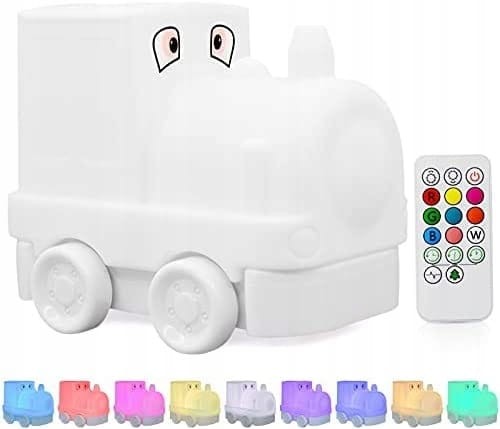 LAMPKA NOCNA DZIECI POCIĄG CIUCHCIA LED SILIKONOWA - zdjęcie 5