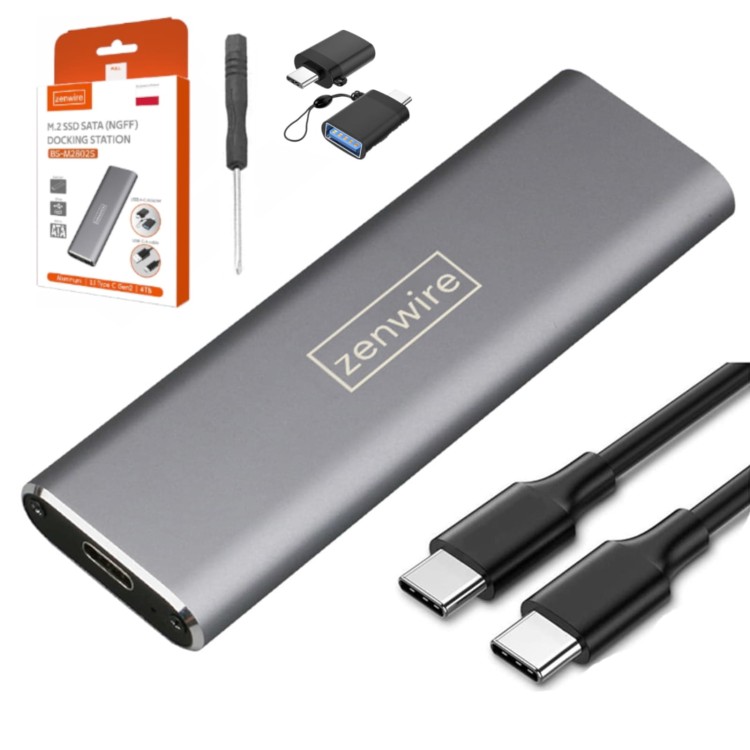 Adapter Kieszeń na dysk SSD m.2 USB-C obudowa m2 SATA Zenwire - zdjęcie 1