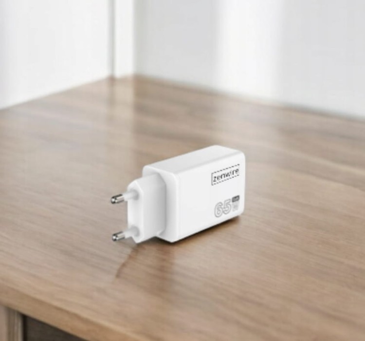 Szybka Ładowarka Sieciowa Kostka GAN 3.0 65W 2x USB-C USB-A do iPhone Quick Charge Zenwire SDC-608 - zdjęcie 5