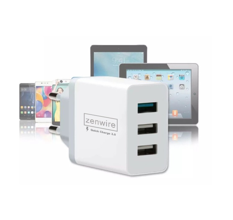 ŁADOWARKA QUICK CHARGE 3.0 SZYBKA 3x USB ZENWIRE - ZDJĘCIE 2