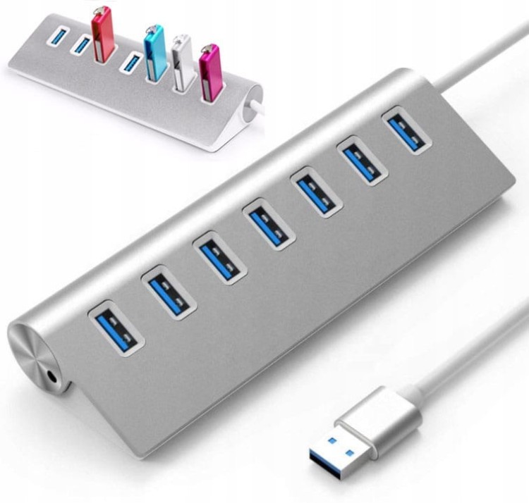 HUB 7w1 ROZGAŁĘŹNIK ROZDZIELACZ PORTÓW 7x USB 3.0 Zenwire BYL-2003 - zdjęcie 2