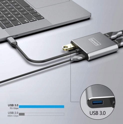 ADAPTER HUB Przejściówka USB-C 4W1 2x HDMI 4K USB 3.0 Zenwire BYL-2309 - zdjęcie 6