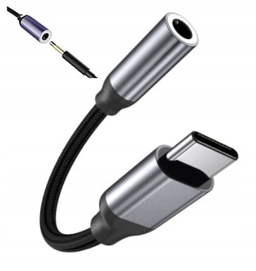 PRZEJŚCIÓWKA ADAPTER USB-C mini Jack 3,5mm AUX DAC - zdjęcie 1