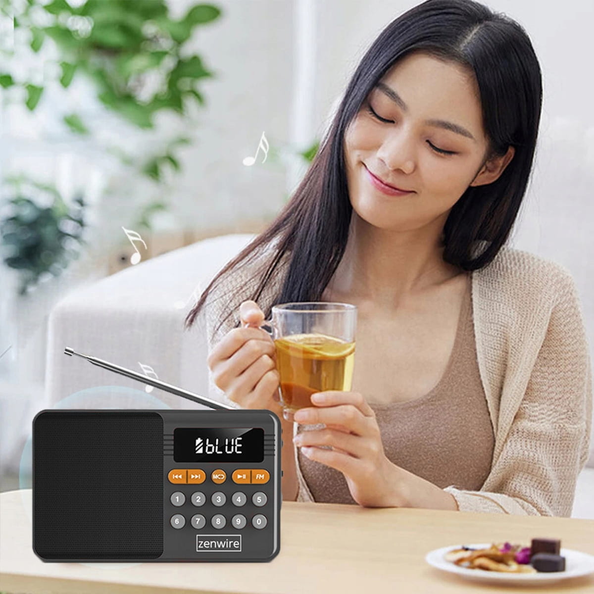 Mini Radio FM Bluetooth Przenośne na Baterie Kuchenne Głośnik ...